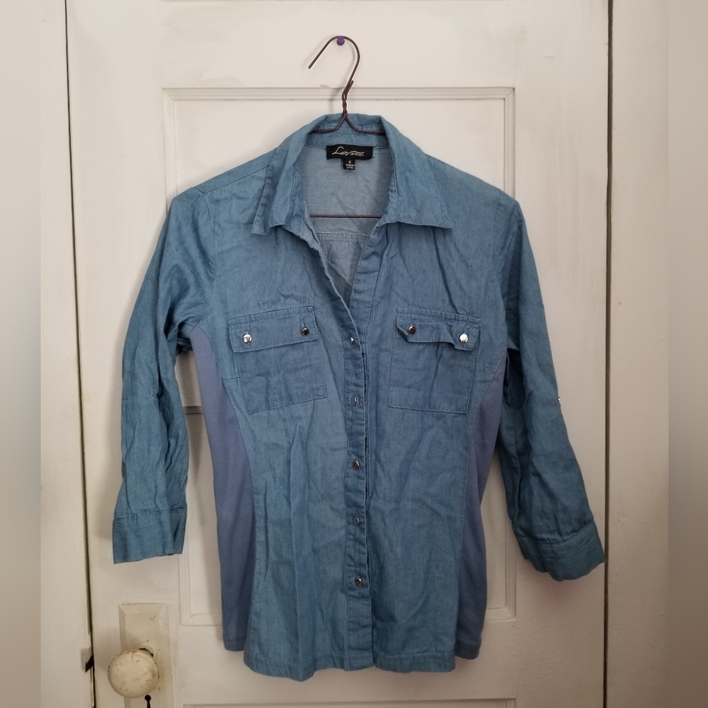 Love University Denim Long Sleeve Shirt